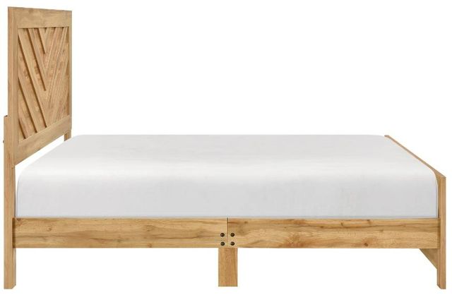Homelegance® Corbin Natural Full Panel Bed in a Box with Chevron Pattern Design-3
