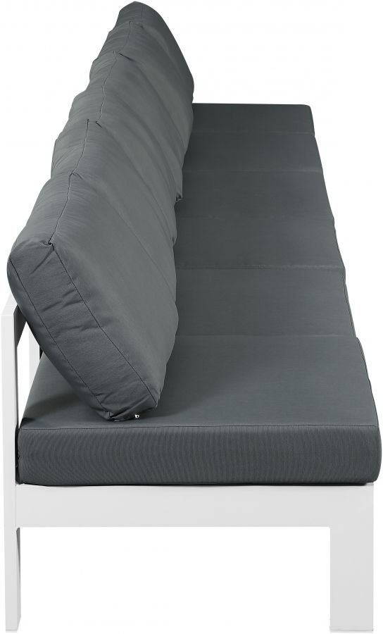 Meridian Furniture Nizuc 6-Piece Gray/White Aluminum/Fabric Outdoor Patio Armless Modular Sectional-2