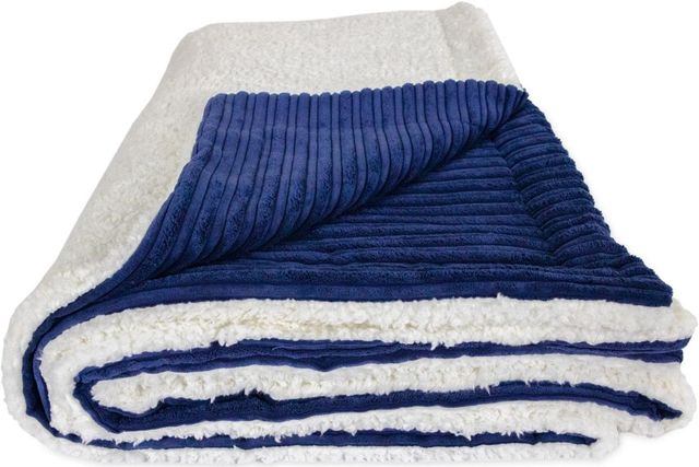 CordaRoy's® XL Navy Terry Corduroy Throw Blanket-0