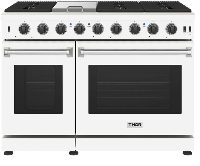 Thor Kitchen L Series 48" Matte White Pro Style Gas Range-0