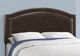 Monarch Specialties Inc. Brown Leather with Brass Trim Queen Bed-2