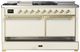 Ilve® Majestic III 60" Antique White Pro Style Dual Fuel Natural Gas Range with Griddle and Brass Trim-2