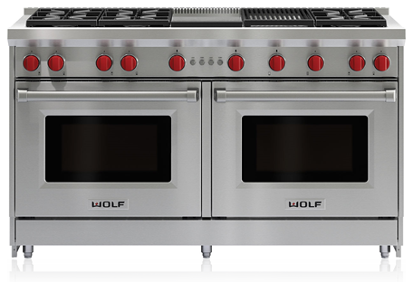 Wolf® 60" Stainless Steel Pro Style Natural Gas Range-0