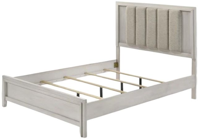 Crown Mark Carlton White Mist King Upholstered Panel Bed-2