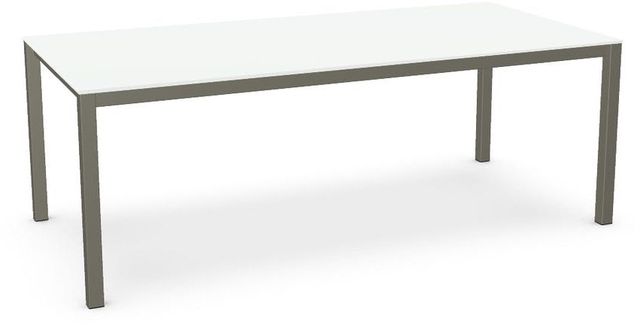 Amisco Customizable Nicholson White Glass Rectangular Table-0