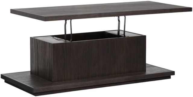 Magnussen Home® Shaffer Velvet Roast Brown Lift Top Storage Cocktail Table with Casters-3