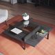 BDI Terrace™ 1150 Glass Top Square Coffee Table with Charcoal Stained Ash Shelve-2
