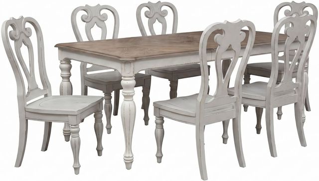 Liberty Furniture Magnolia Manor 7-Piece Antique White/Weathered Bark Optional Dining Set-0