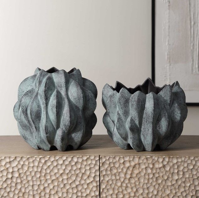 Uttermost® Verdant 2-Piece Bronze Vases Set-2