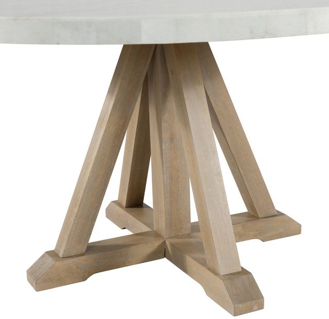 Elements International Lakeview White Round Dining Table with Natural Base-3