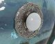 A & B Home Eliana Ocean Blue Glass Vase with Iron and Stone -2
