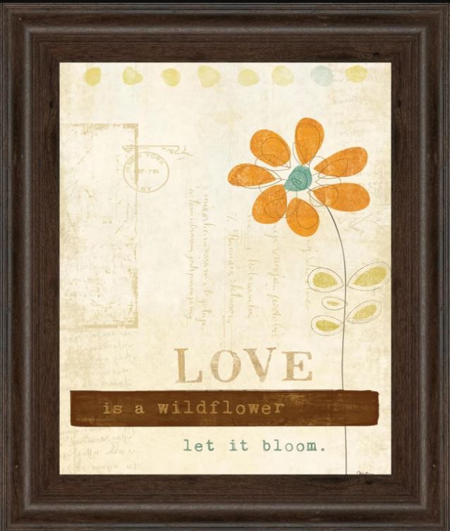 Classy Art Let Love Bloom by Mollie B Framed Print Wall Art-0