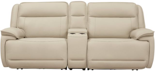 Signature Design by Ashley® Double Deal 3-Piece Almond Power Reclining Loveseat Sectional with Console