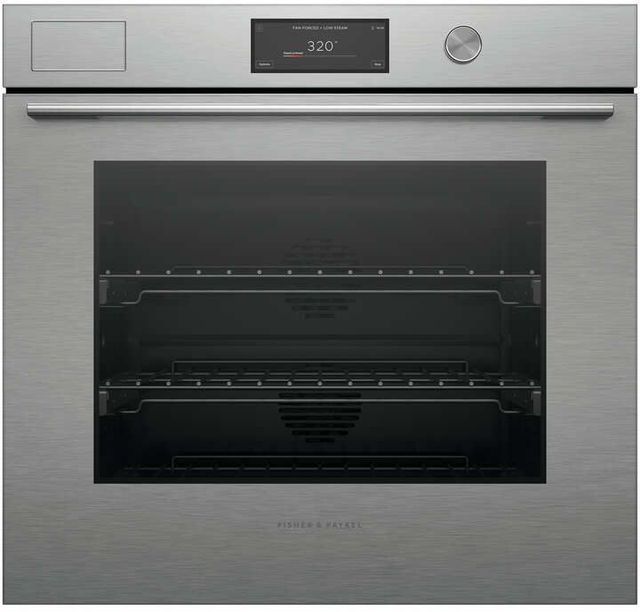 Fisher & Paykel Series 11 Contemporary 30" Brushed Silver Glass Steam Assist Wall Oven with Self-Cleaning-0
