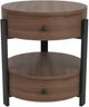 Riverside Furniture Nova Asbury Walnut End Table with Dark Bronze Base-2