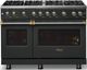 Viking® 5 Series 48" Antique Bronze Pro Style Gas (NG) Range with Brushed Brass Trim-3