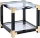 ACME Furniture Lafty Glass Top End Table with White Brushed Base-0