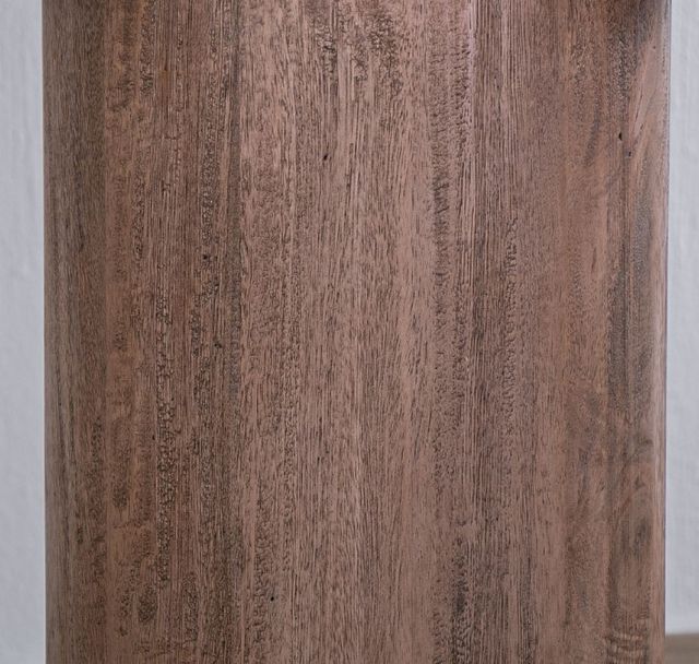 International Furniture Direct Sahara Cream Top End Table with Caramel Brown Base-3