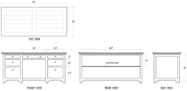 Bramble Customizable Library Desk-1