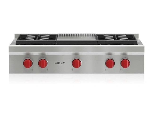 Wolf® 36" Liquid Propane Stainless Steel Rangetop-0