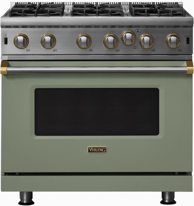 Viking® 5 Series 36" Eucalyptus Liquid Propane Pro Style Gas Range-0
