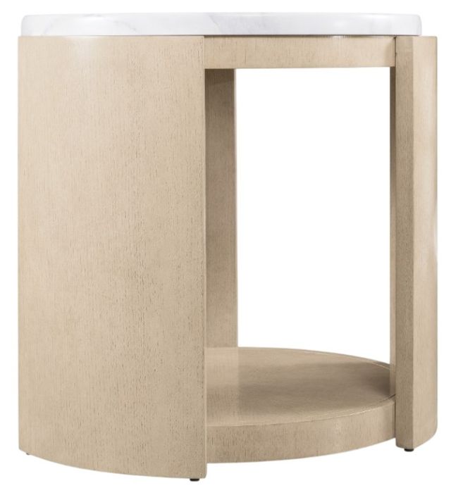 Hooker® Furniture Westwood White Side Table with Polished Limestone Base-0