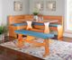 Linon Chelsea 3-Piece Blue/Honey Nook Dining Set with Cushion-4