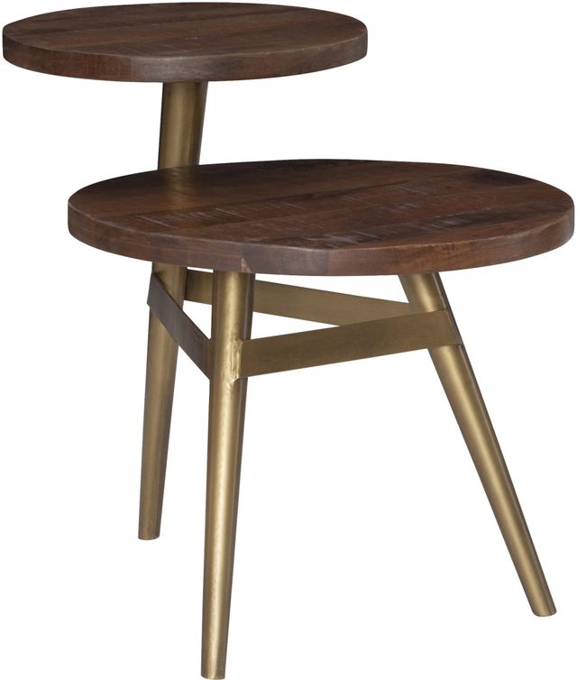 Powell® Collis Natural Two Tiered Side Table with Muted Gold Base-0