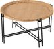 A & B Home Natural Coffee Table with Black Metal Base -1