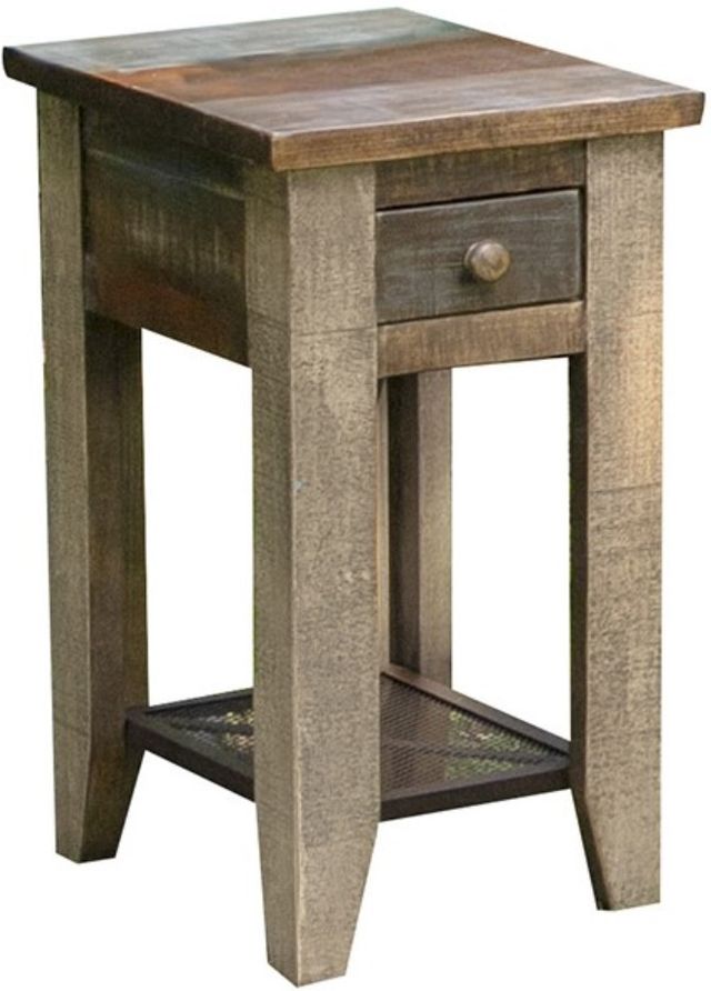 International Furniture Direct Antique Brown Chairside Table-0