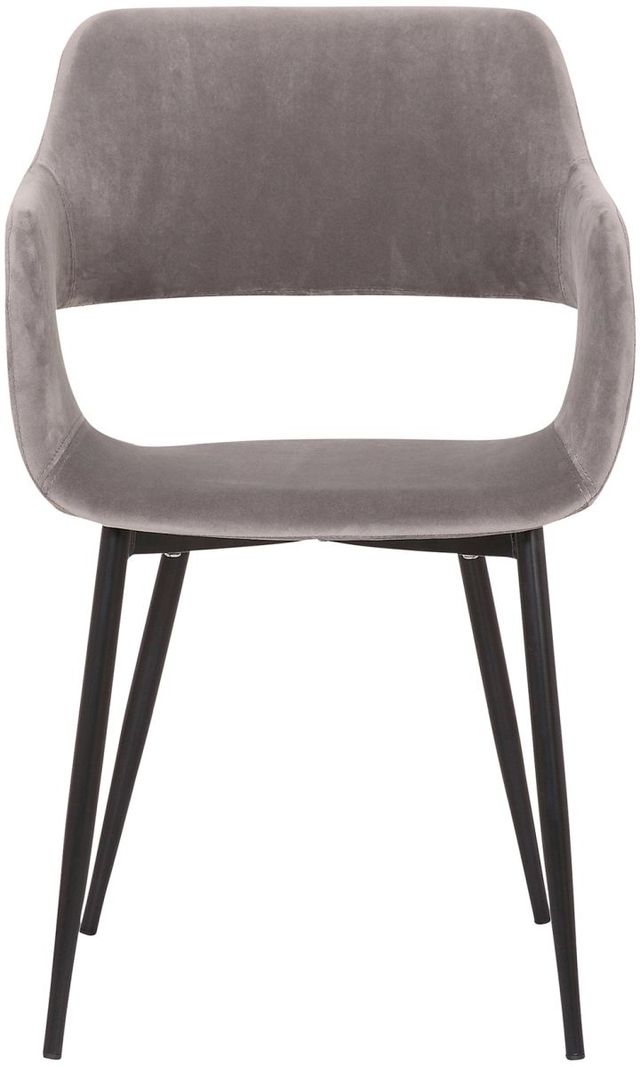 Armen Living Ariana Black/Gray Velvet Dining Arm Chair-2