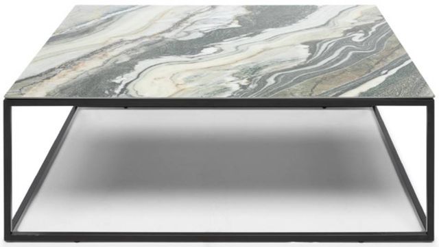 Natuzzi Editions Cabaret Green Royal Peacock Square Coffee Table with Mattee Coffee Base-0