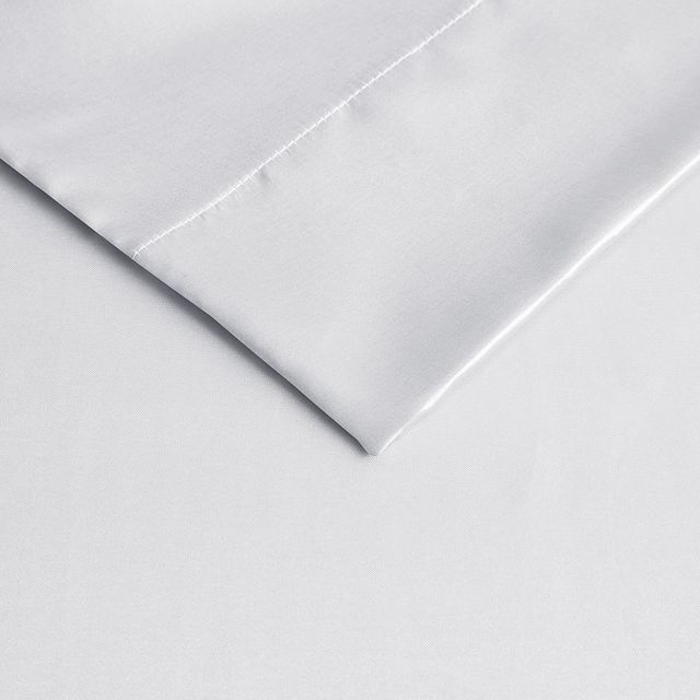 Olliix by Madison Park Essentials Satin 2-Piece White Standard Pillow Case-1