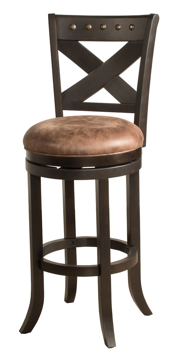 HH2 Home Brantley Deep Brown/Antique Bronze Swivel Counter Stool-0