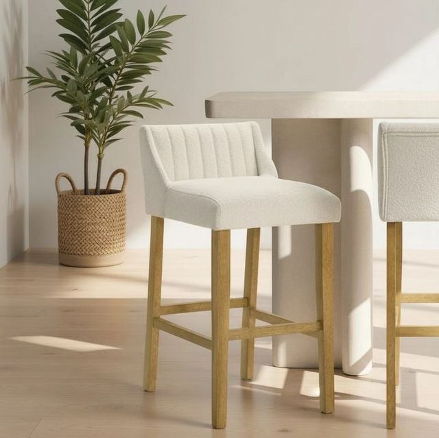 Armen Living Fauna 4-Piece Amber Glow/White Barstool Set-1