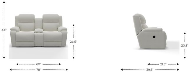 La-Z-Boy® Dorian Mocha Leather Power Reclining Loveseat with Console and Headrest-2