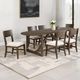 Furniture of America® Vellara 7-Piece Dark Walnut Wood Top Dining Table Set-0