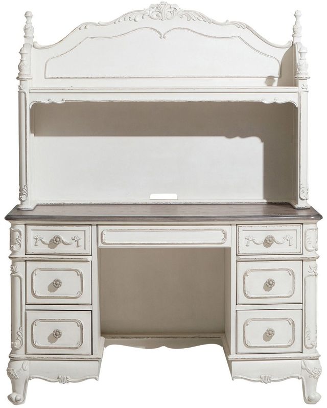 Mazin Furniture Cinderella Antique White/Gray Youth Writing Desk-2