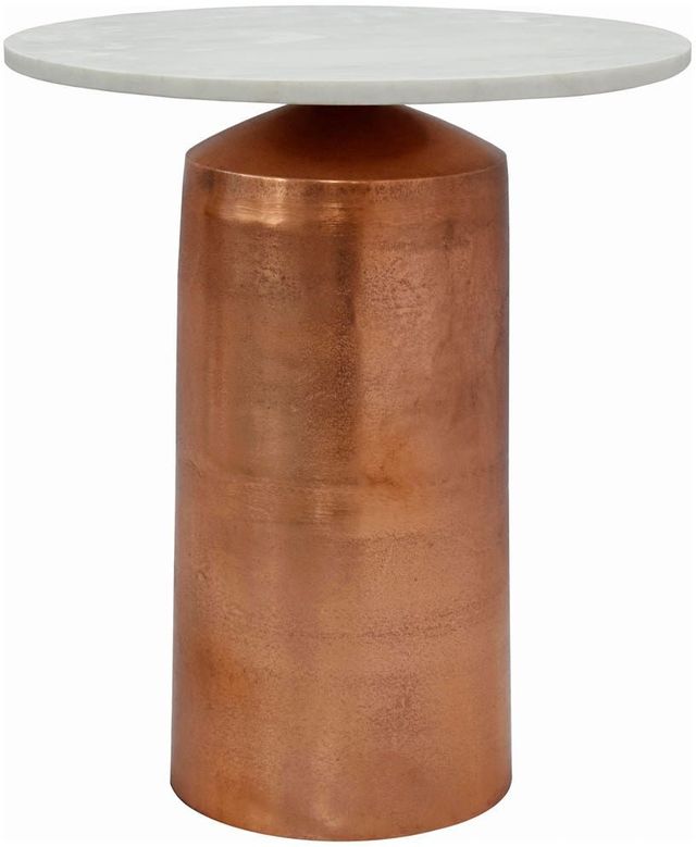 Moe's Home Collection Jackie Copper Large Accent Table with White Marble Top-0