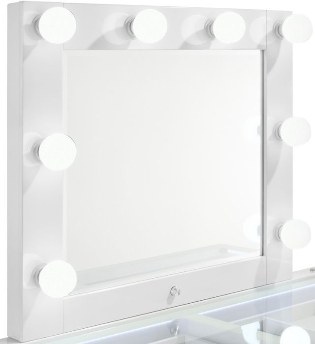Crown Mark Luxo White Vanity Mirror with LED-0