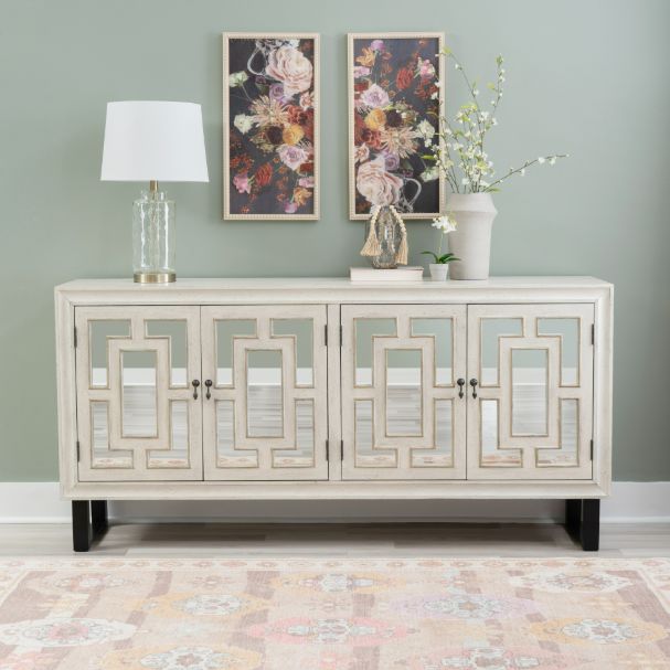 Coast2Coast Home™ Tamara Antique White Media Credenza-1