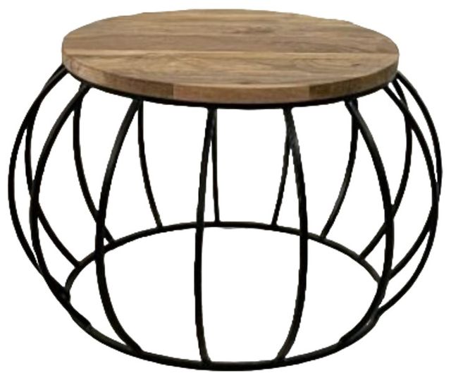 Jaipur Furniture Ravi Black/Brown 58" Round Coffee Table-0