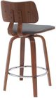 Armen Living Pico Gray/Walnut Swivel Counter Stool-2