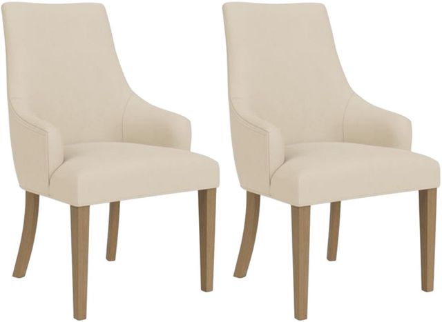 Riverside Furniture Mix-N-Match Chairs 2-Piece Ivory Swoop Arm Upholstered Dining Arm Chair Set-0