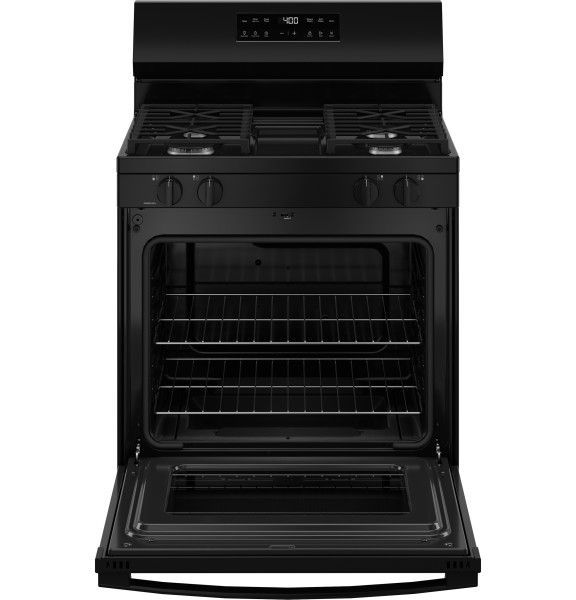 GE® 400 Series 30" Black Freestanding Gas Range-2