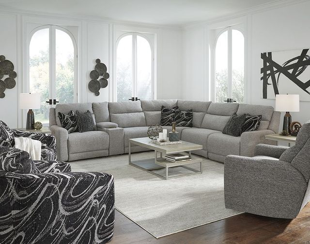 Southern Motion™ Social Club 6-Piece Power Headrest Reclining Sectional with Console-2