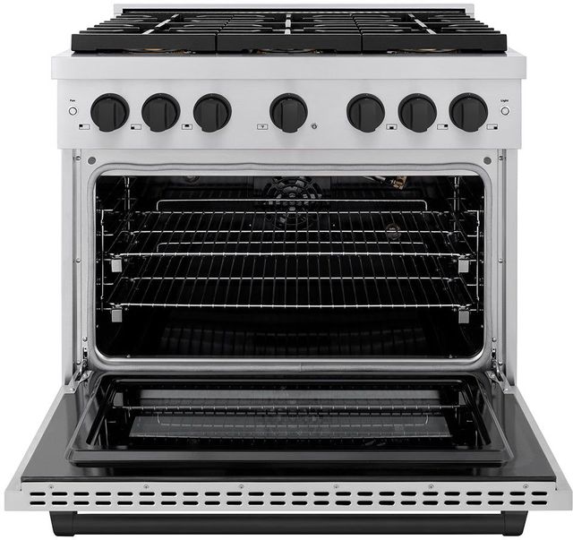 ZLINE Autograph Edition Paramount Series 36" Stainless Steel Pro Style Gas Range with Matte Black Accents -1