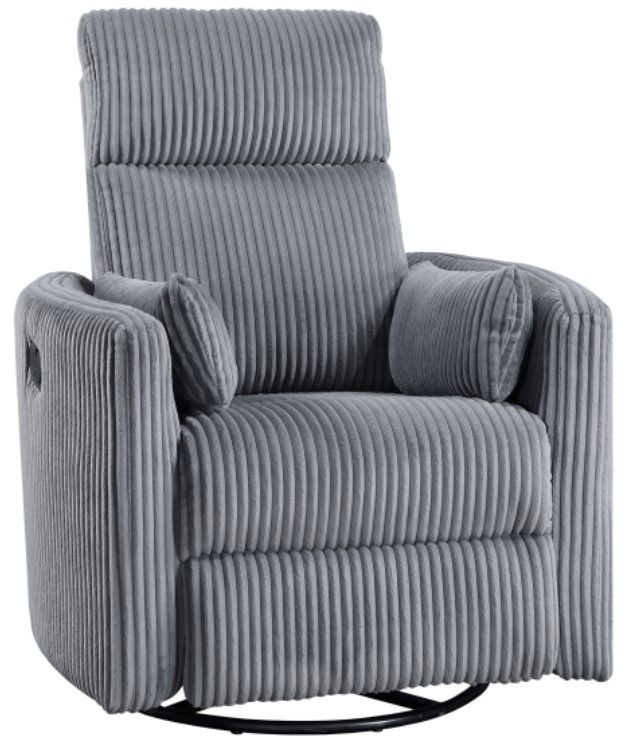 Homelegance® Traverse Gray Manual Swivel Glider Reclining Chair-0