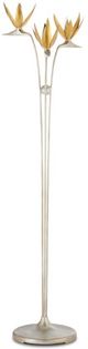 Currey & Company Paradiso Contemporary Gold Leaf/Contemporary Silver Leaf Floor Lamp-1