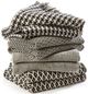 Giftcraft 4-Piece Black/Cream Assorted Handloom Throw Set-0